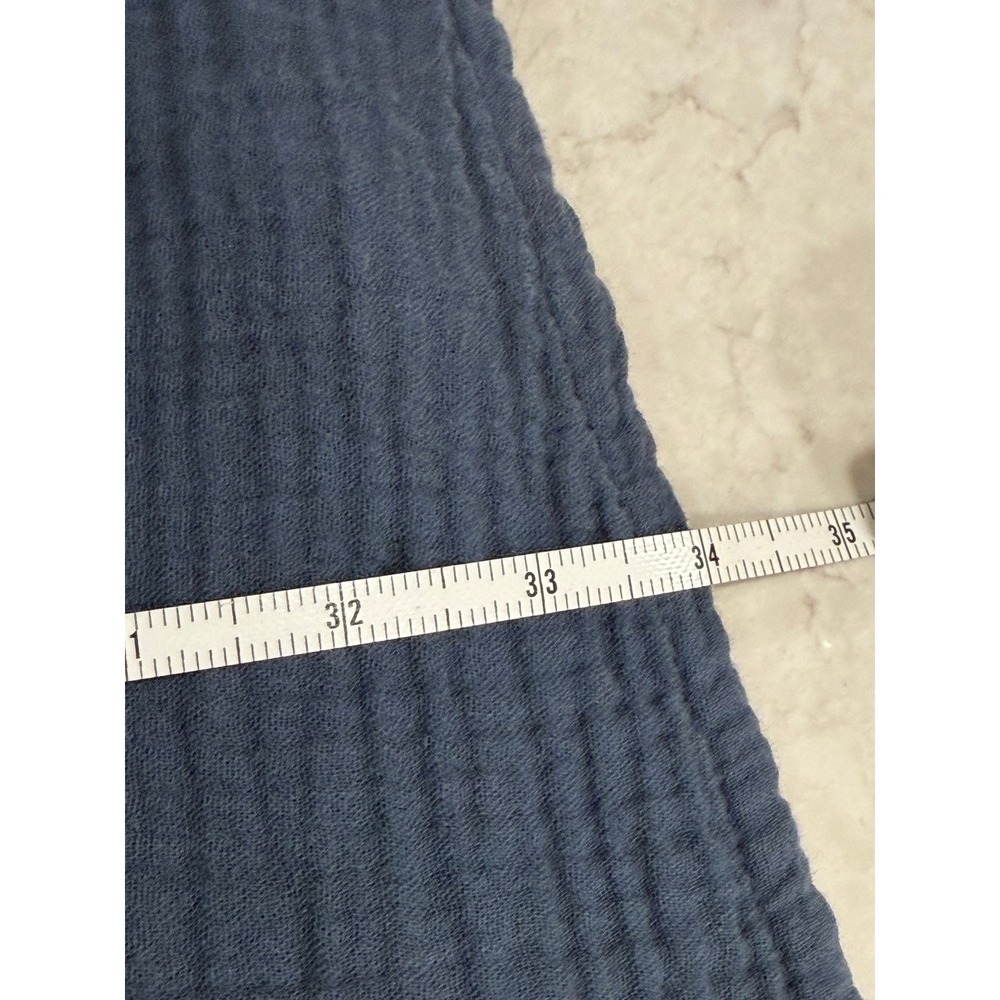 Madewell Blue Gauze Button Front Mini Dress XL Short Sleeve Babydoll Cotton - Picture 4 of 5